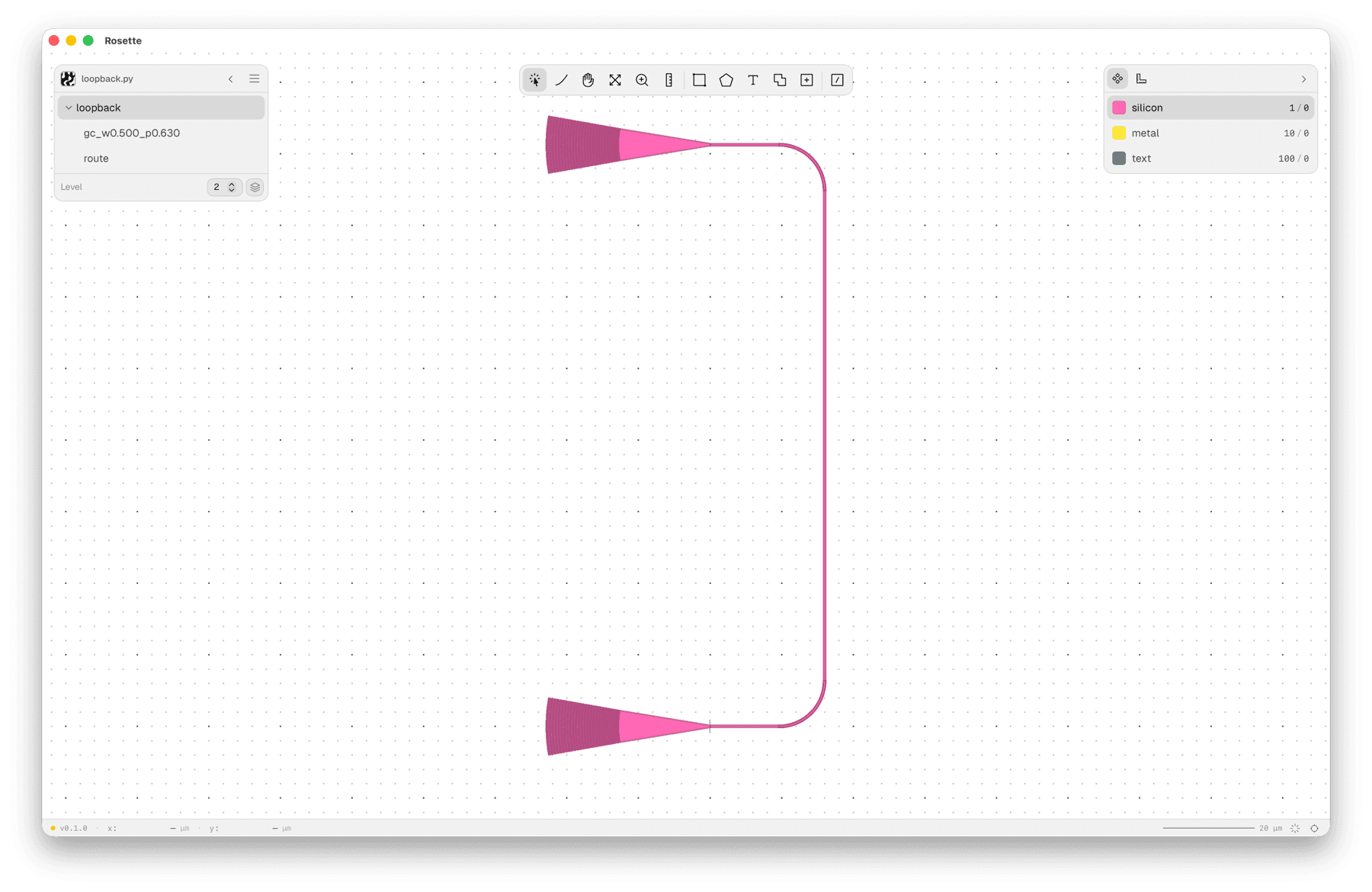 Fiber loopback layout